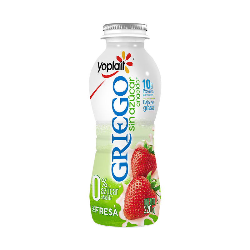 Yoghurt Griego Bebible Fresa sin Azucar Yoplait 220 g