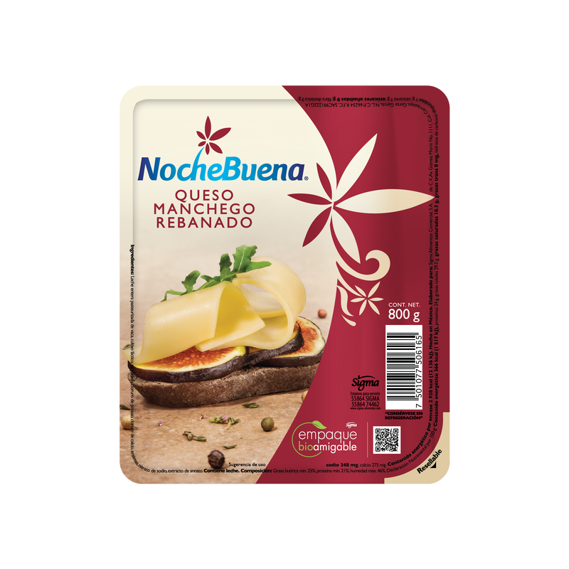 Queso Manchego Rebanado Nochebuena 800 g