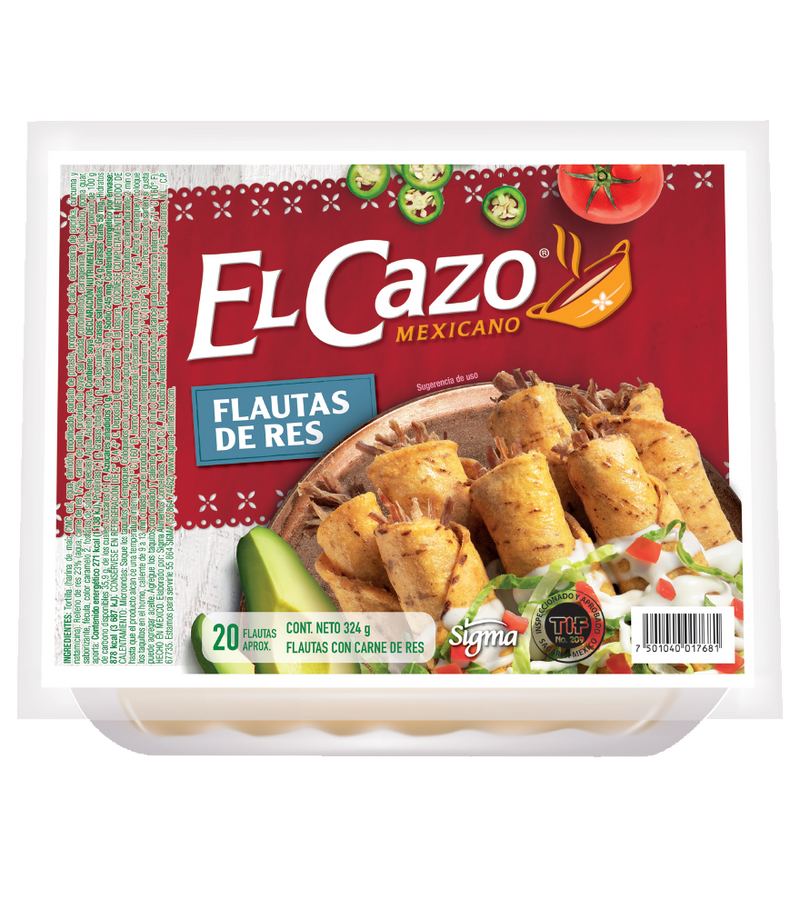 Flautas Res El Cazo 20 Pzas 324 g