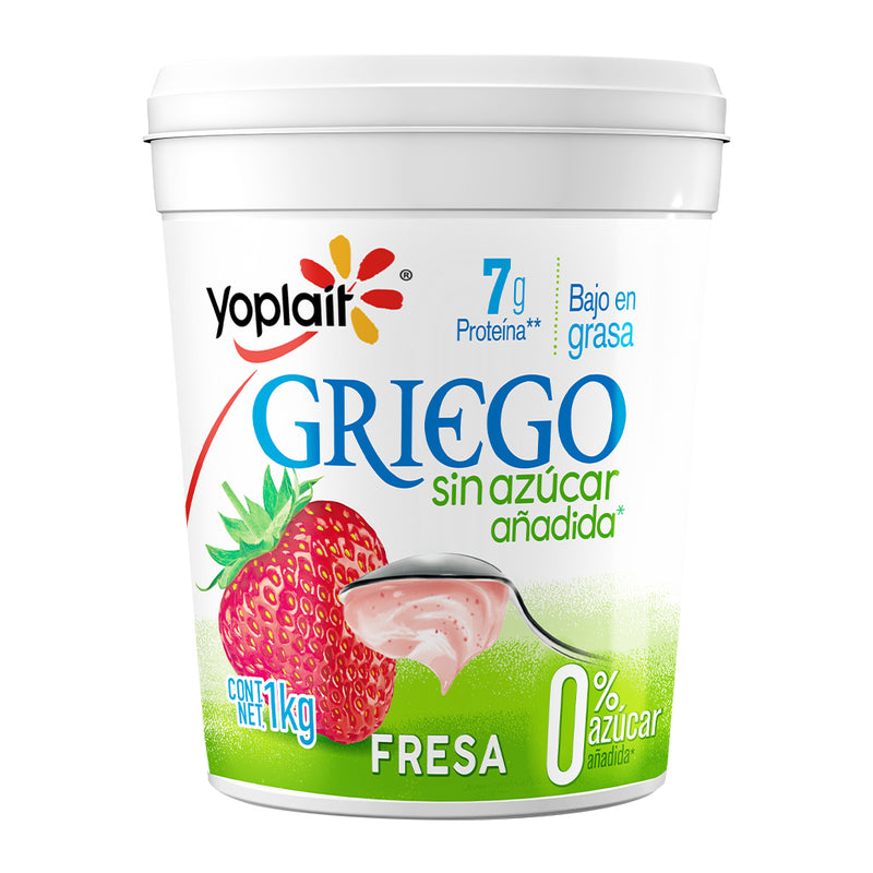 Yoghurt Griego Batido Sin Azúcar Fresa Yoplait 1 Kg