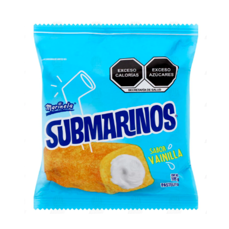 Submarinos Vainilla 3 Pzas Marinela 105 g